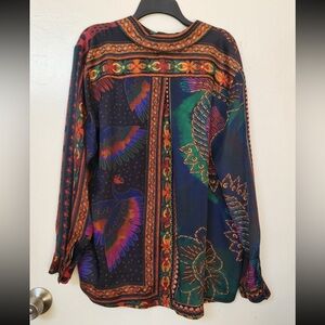 Farm Rio button-down heartberry shirt blouse size XL